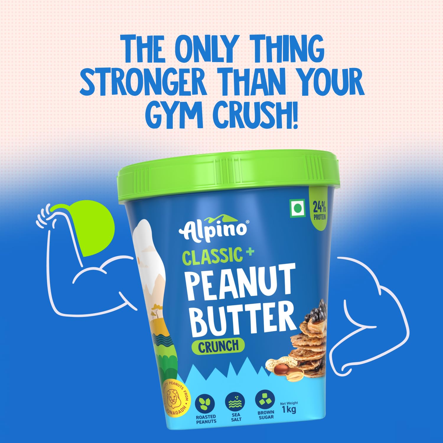 Classic Peanut Butter Crunch | 90% Roasted Peanuts | High Protein Peanut Butter Crunchy | Gluten-Free | Vegan