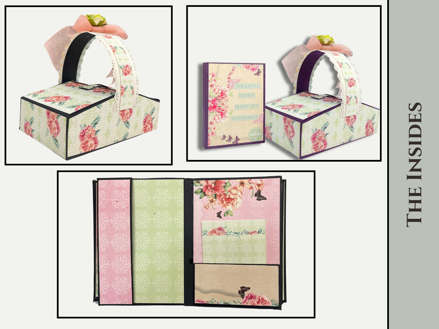 CrafTreat Picnic Basket Mini Album DIY Scrapbook Blank - Black