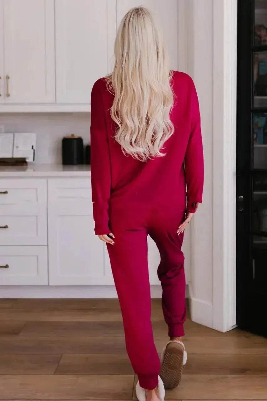 Women's Christmas Sequin Sweatsuit Set – Long Sleeve & Pants