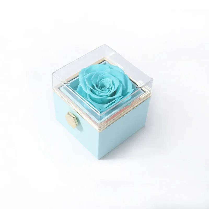 Fashion Acrylic Rotating  Valentine  Rose Jewelry gift  Box