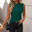Summer Women's Solid Color Round Neck Sleeveless Loose Tops for Women suitable for Work business Events Ladies Evening Tops.