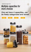 7-Piece Food Container Set – Stackable Kitchen Storage Containers with Lids (Black or White)