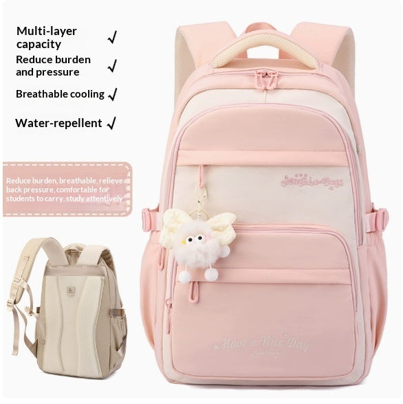 Girls Galaxy Backpack – Cartoon Print Campus School Bag (Backpack or 3-Piece Set)
