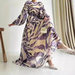 Elegant Printed Mum Long Maxi Dress