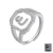 Fashion Micro Inlaid Zircon Arab Letters Ring for women