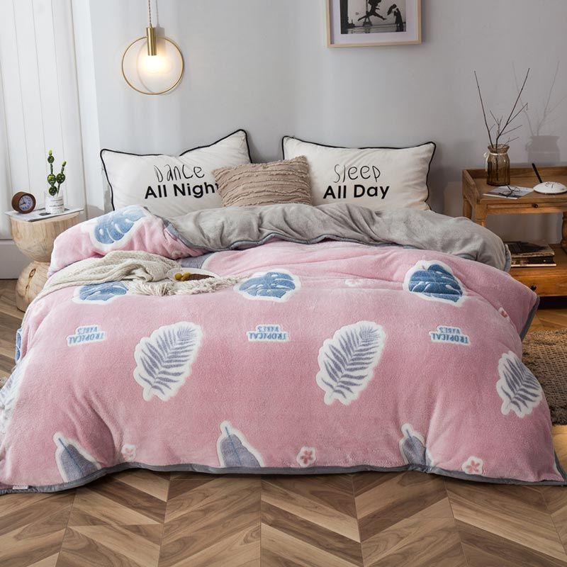 Plush Thick Snowflake Duvet Cover Single Piece Flannel