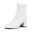 Winter Chunky Heel Pointed Toe Boots With Side Zipper Fashion Mid-calf Boot For Women Shoes