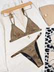 Women's Shiny Bikini Set | Metallic Silver Swimwear Canada