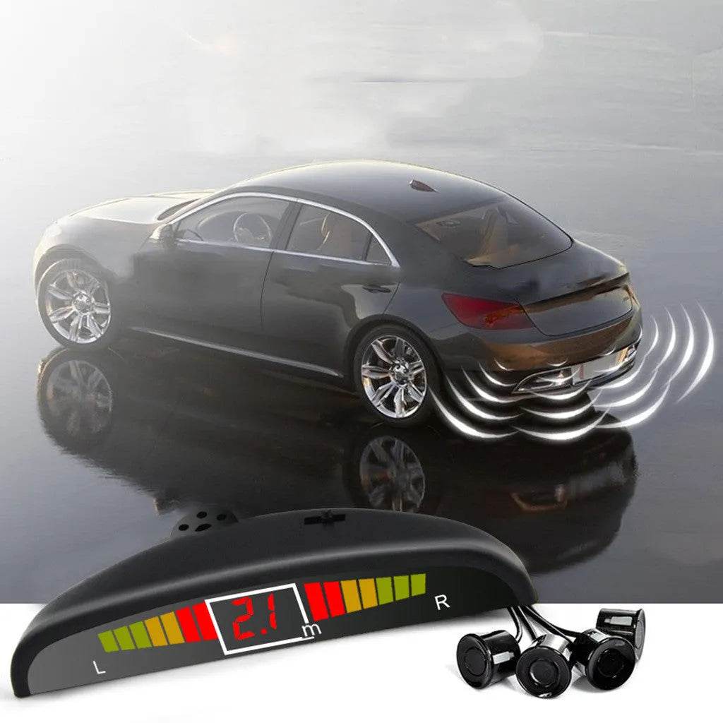 Auto Car LED Crescent Buzzer Radar Parking Sensor 4 Probes Car Camera