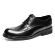 Men's Genuine Cowhide Leather Business Shoes – Breathable, Cross-Strap, Sizes 37–46
