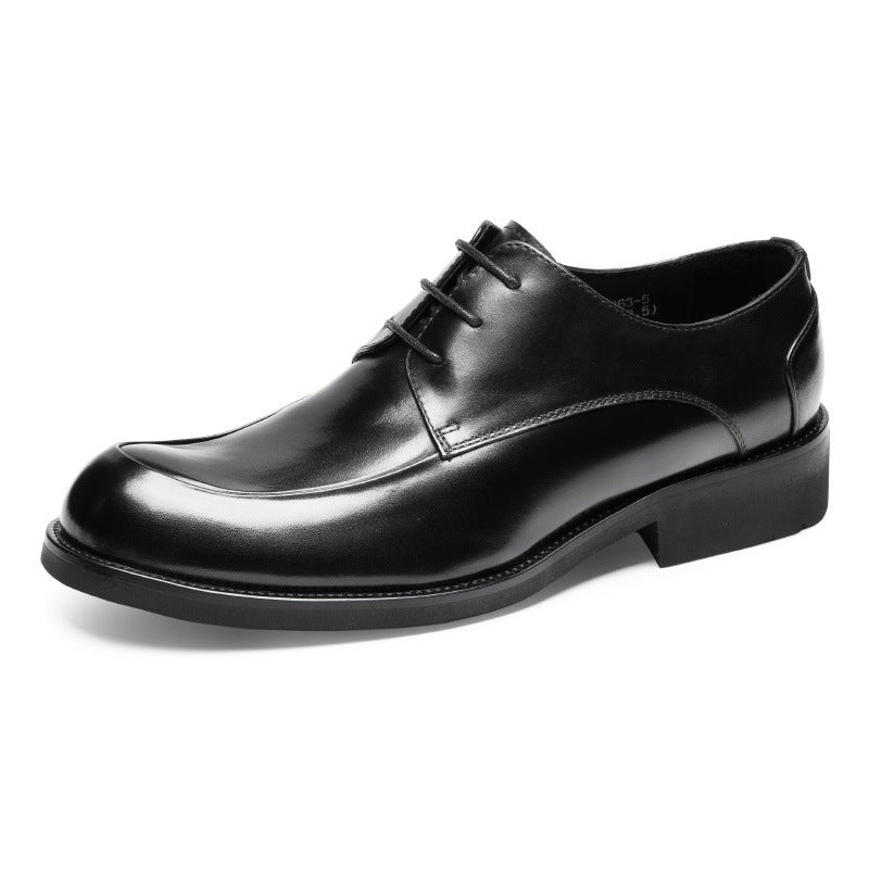 Men's Genuine Cowhide Leather Business Shoes – Breathable, Cross-Strap, Sizes 37–46