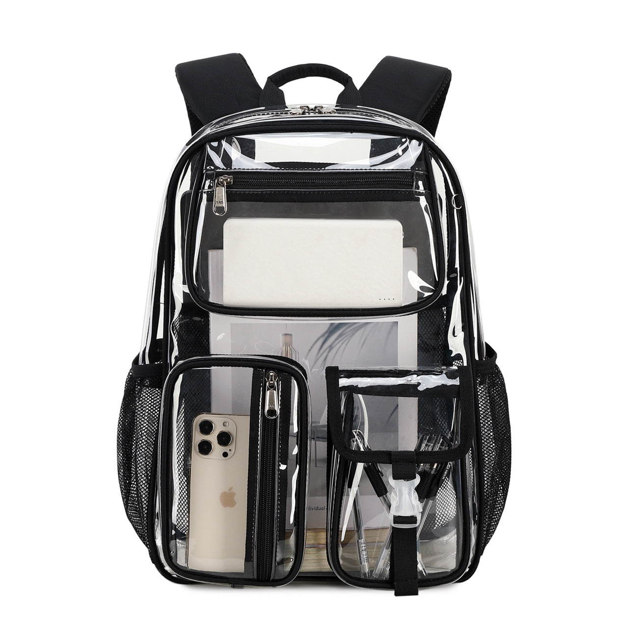 Clear Transparent Large Capacity Backpack – School & Travel Bag | Black, Gray, Pink, Lavender