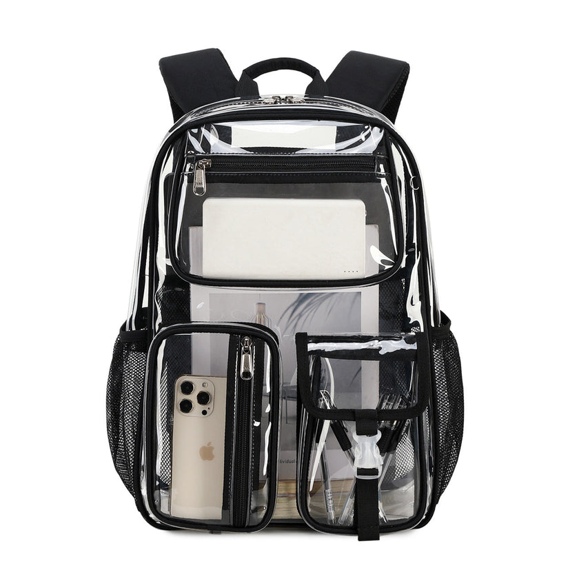 Clear Transparent Large Capacity Backpack – School & Travel Bag | Black, Gray, Pink, Lavender