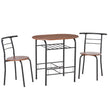 Foden 3-Piece Dining Set with Shelf, for Small Spaces-Natural Brown