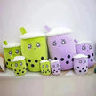 Bubble Tea Plush Pillow – Pink, Green, Yellow & Purple, 24–70 cm