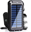 Solar Power Bank 10000mAh – Waterproof, LED Flashlight, SOS, Compass & Carabiner