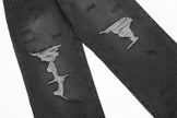 Pocket Design Loose Denim Straight-leg Trousers Men Jeans