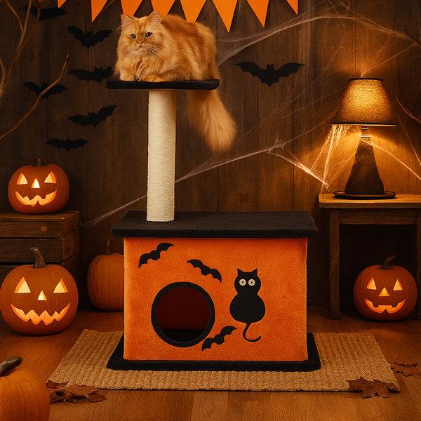 Halloween Inspired Cat Tree Tower Cat Tree For Indoor  With Spacious Cat Condo