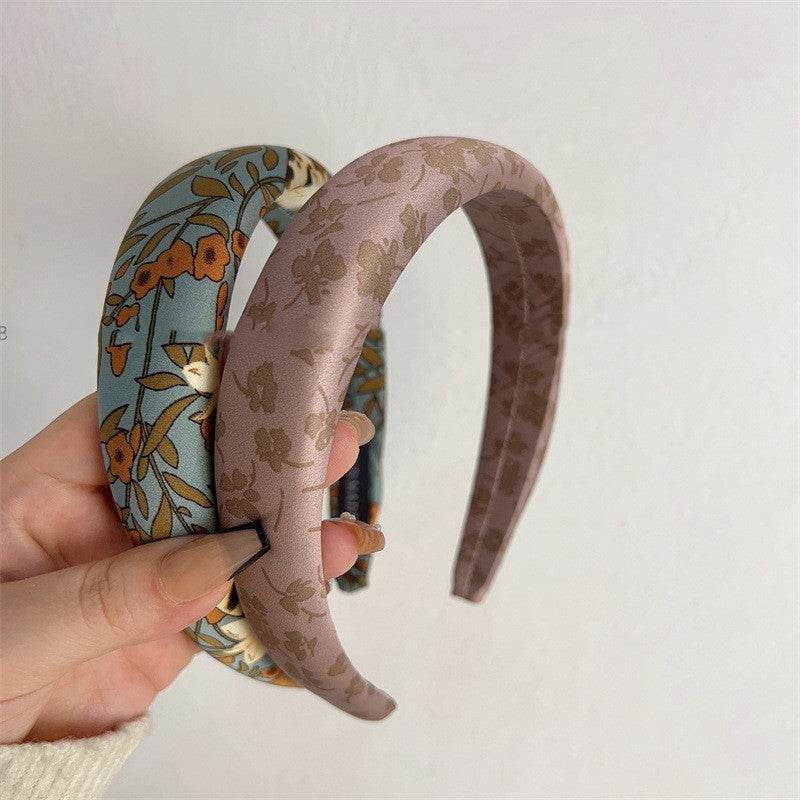 Fashion Presbyopic French Satin Vintage Sponge Silk Satin Padded Headband
