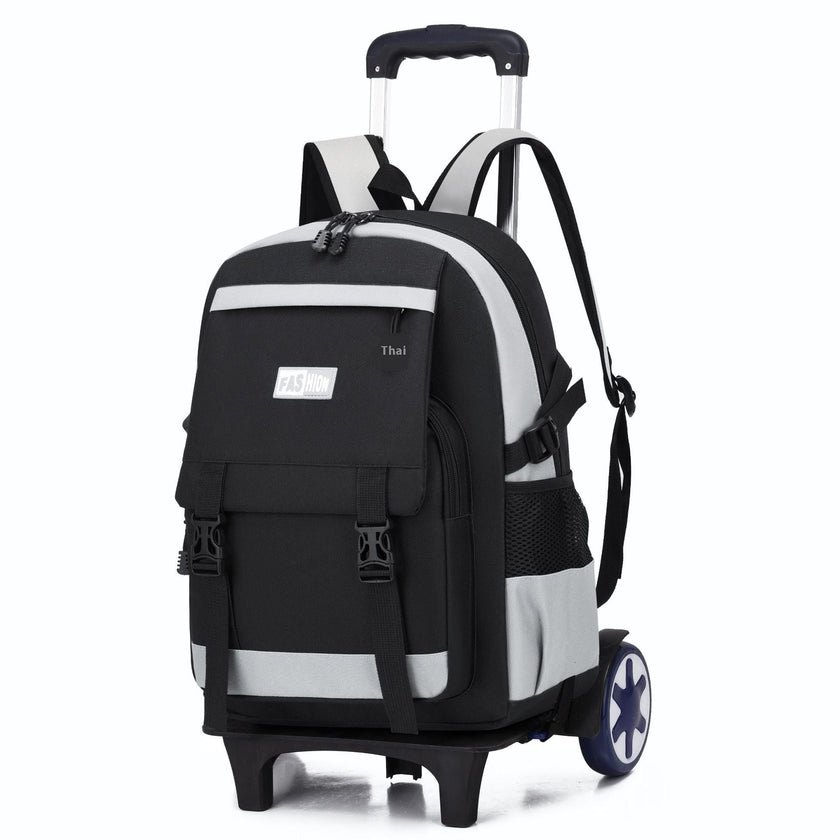 Kids Large Capacity Trolley School Backpack with Wheels – Primary School Pull Rod Bag