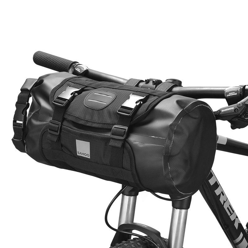 Adjustable Bicycle Saddle Bag – Roll-Top Handlebar Bag 3–7L, Black