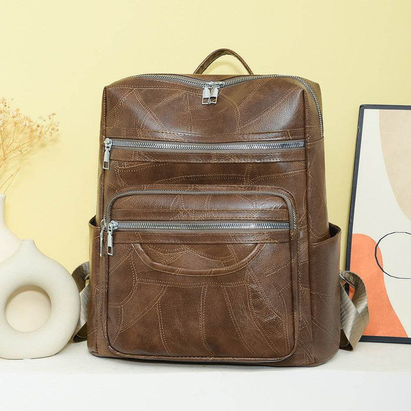 Leather Backpack Large Capacity for Women's - PU Soft