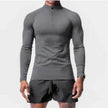 Men Quick Drying Long Sleeve Half Zip Activewear Muscle Fitted shirt Workout Gym T-shirt Top