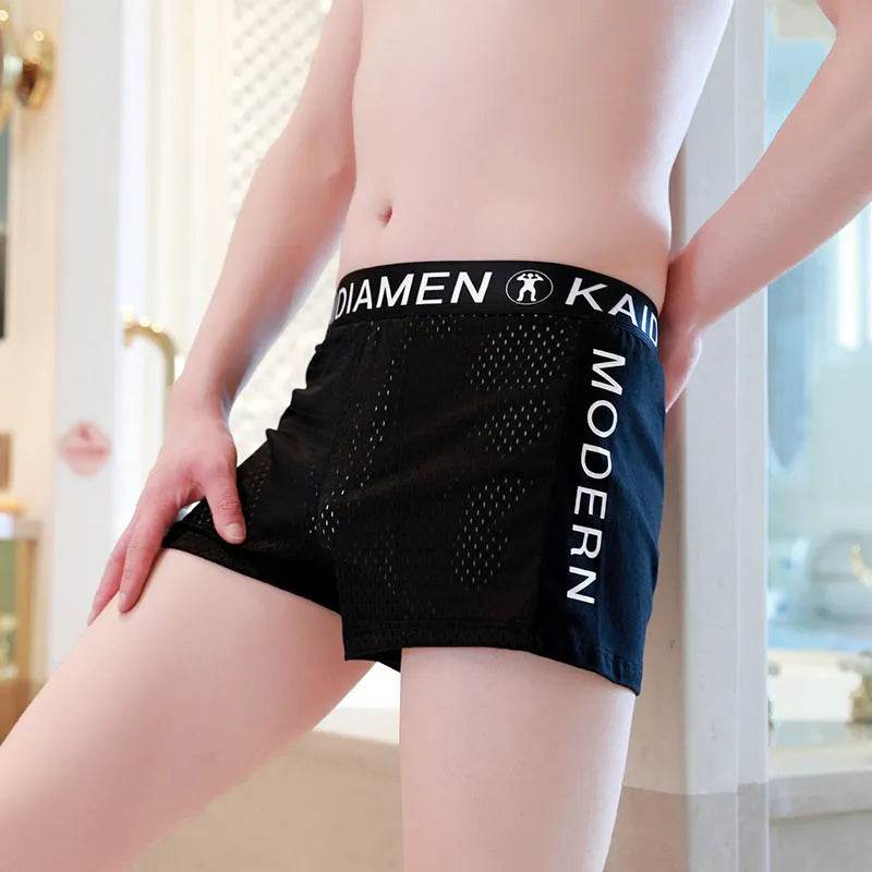 Men's Ice Silk Mesh Breathable KAIDIAMEN Boxers underwear