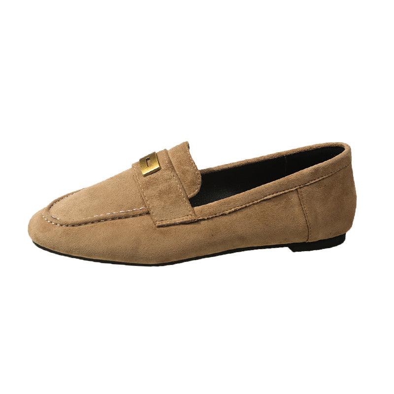 Fashion Women British Loafers Square Toe Gommino