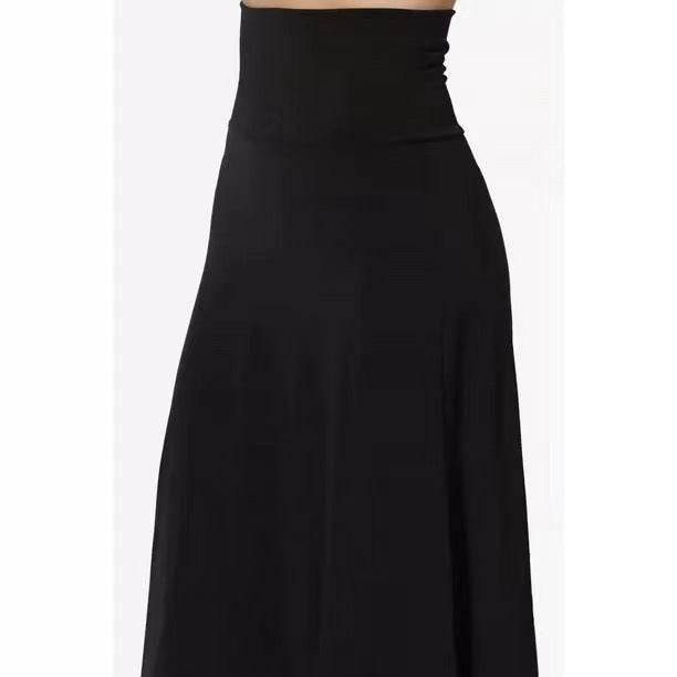 Women's casual High Waist flared Midi Skirt