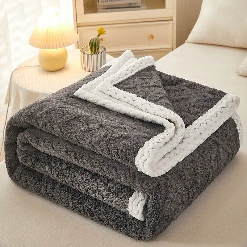 Blanket Double Thickened Warm Coral Fleece Sofa Winter Blanket