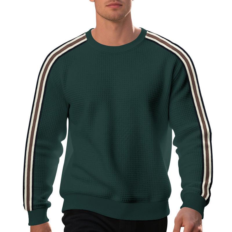 Mens Crew Neck Sweater – Striped Loose Pullover for Casual Wear