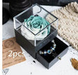 Eternal Flower Rose Jewelry Box for Birthday Presents Valentines Day Wedding Gift Box