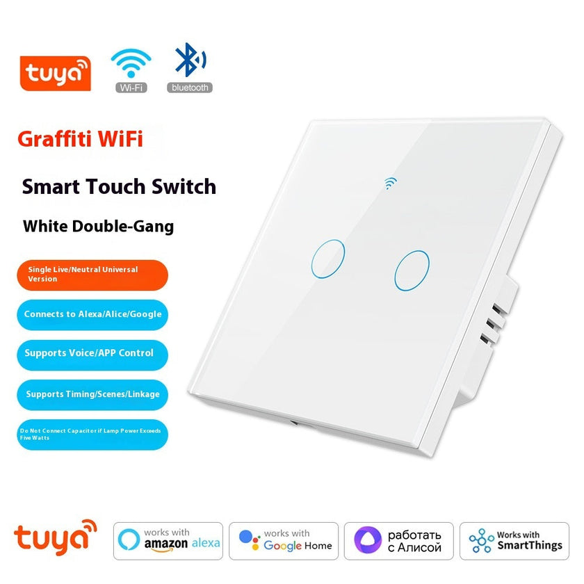 WiFi Smart Touch Switch Panel with App Control and Voice Assistant Support