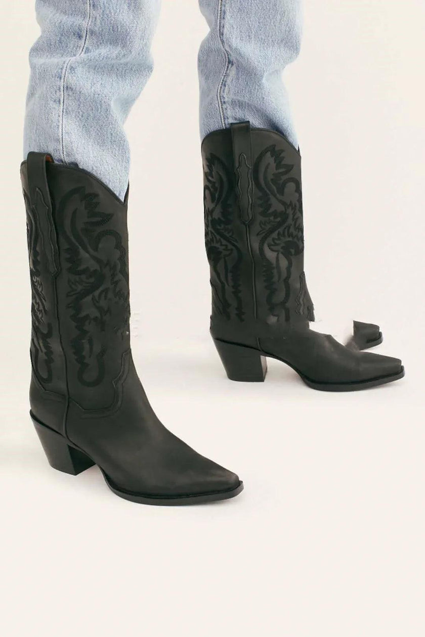 Artificial PU European And Beautiful Leather Sleeve Martin Boots for Women