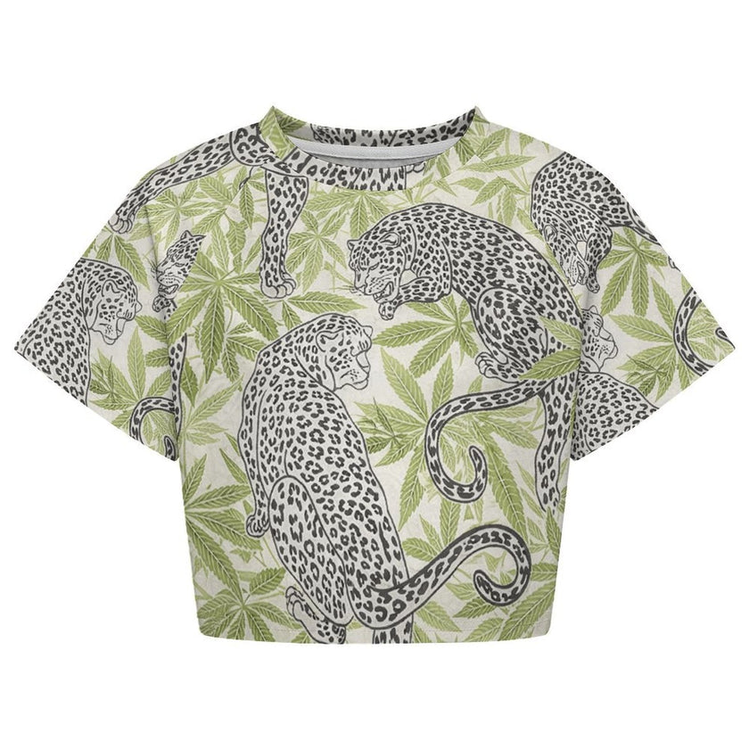 Leopard Cropped Ralgan T-Shirt