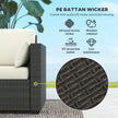 Patio Couch PE Wicker Deep Seating Outdoor Sofa With Removable Cushions, 3 Seater Rattan Sofa, Outdoor Furniture For Balcony, Deck, Garden And Poolside, Cream White