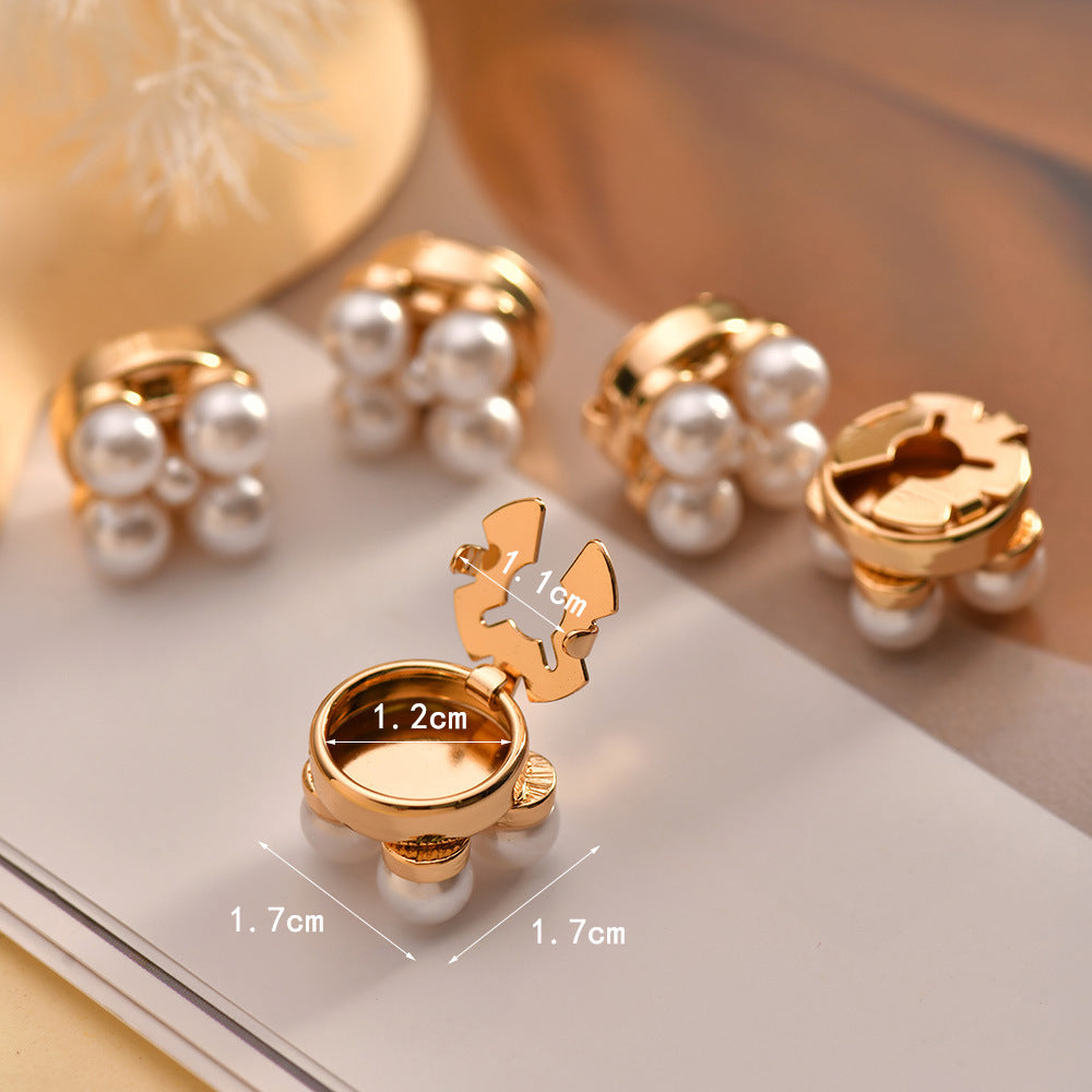 Korean Pearl Shirt Cufflinks – Alloy Gold, Silver & Gun Black | Women's Fashion Accessories Canada & USA