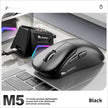 Smailwolf M5 Tri-Mode Wireless Mouse with Charging Dock – 2.4G, Bluetooth & Wired | Black, White, Rose Red