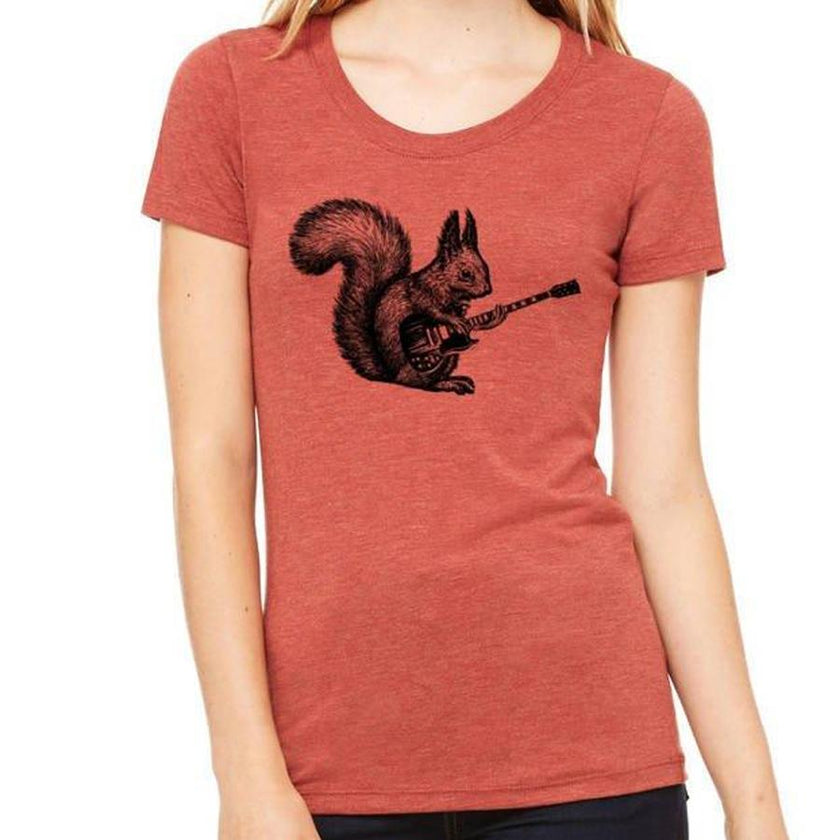 Rock & Roll Squirrel — Women's Funny Graphic Tee