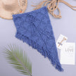European And American Women's See Through Hollow Knitted tassel fringe Slant Beach Skirt