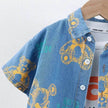 Denim Short Sleeve Shirt Outfit Trendy Handsome Clothes Boys Denim two piece for boys