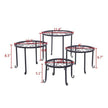 Metal Plant Stand 4 In 1 Potted Irons Planter Supports Floor Flower Pot Round Rack Display
