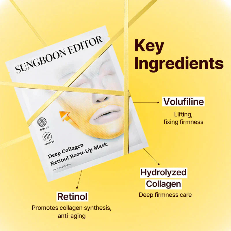 Sungboon Editor Deep Collagen Retinol Boost Up Mask Set 25g - 1 BOX / 4 PCS