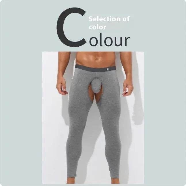 Men's Fall Winter Open Crotch Thermal Pants Long John underwear
