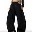 Retro Minority Design Inside-out Wear Stitching Baggy Jeans Pant For Women