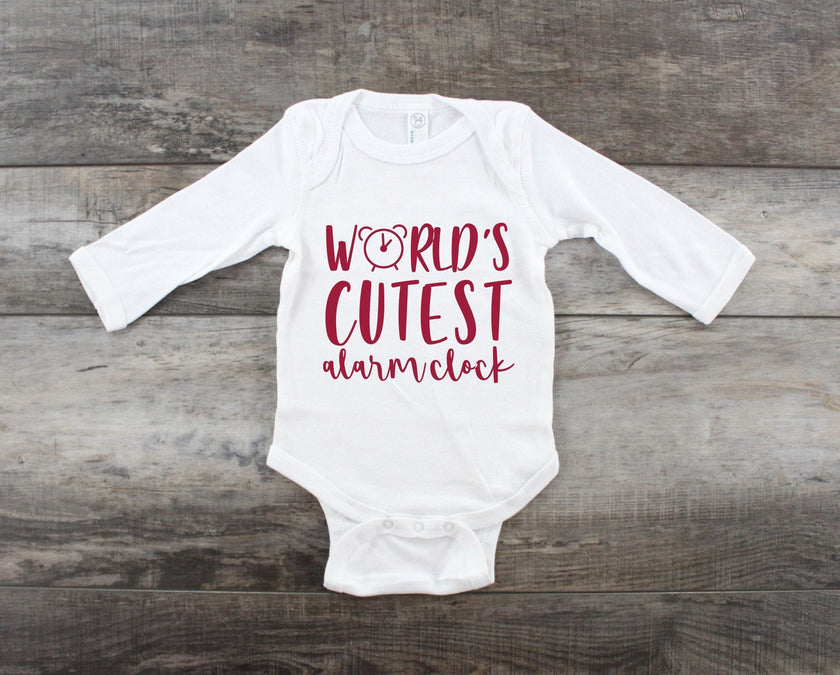 World's Cutest Alarm Clock Infant Bodysuit or Toddler Tee