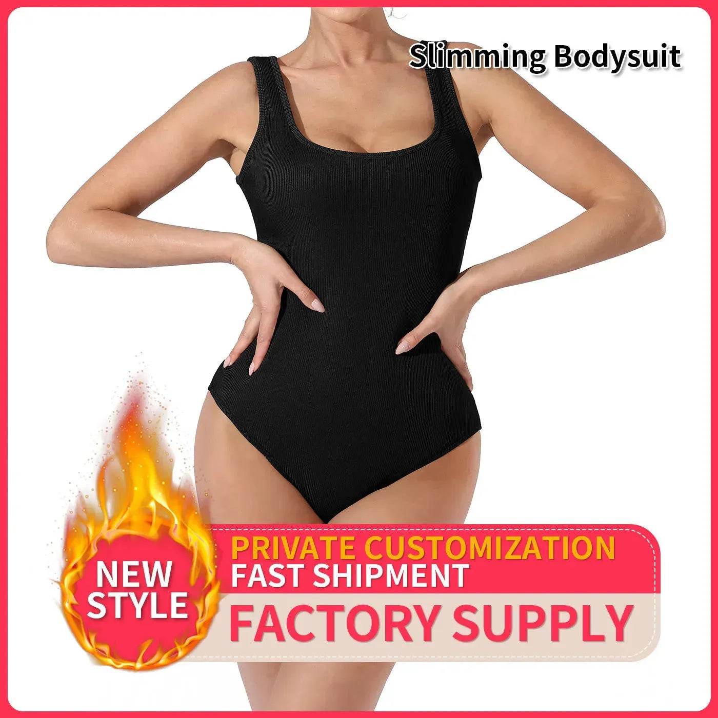 One piece Full body shaper Sleeveless Square neckline Bodysuit