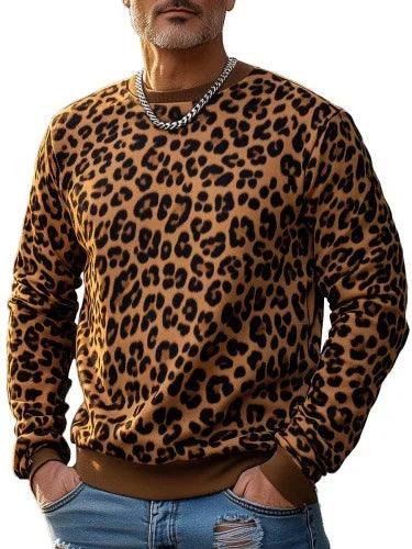 Men's Hooded Round-neck Long-sleeved Sweatshirt Fancy Pattern