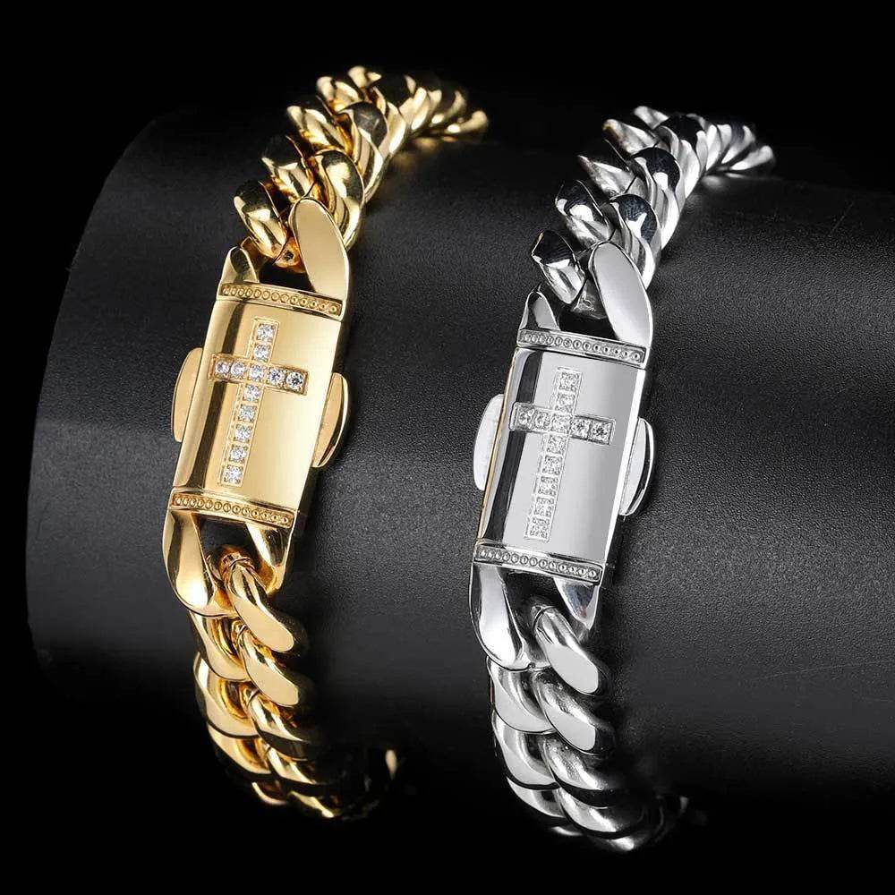 Stainless Steel Cuban Link Chain Personality Bracelet